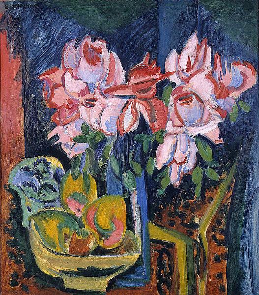 Ernst Ludwig Kirchner Pink Roses Sweden oil painting art